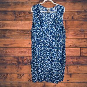 5 for $25🔥JMS Blue Floral Paisley Tie Dye Maxi Summer Dress 4X (26W/28W)